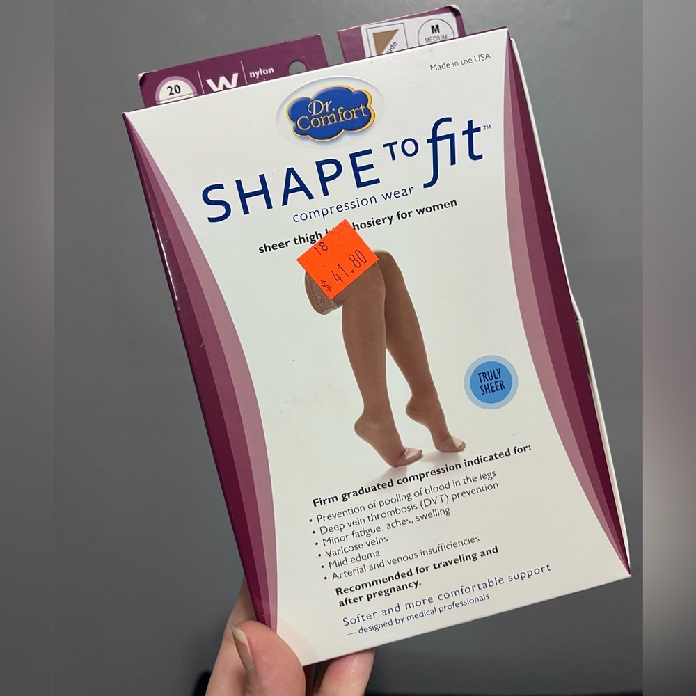 Dr. Comfort Shape to Fit Sheer Thigh High Hosiery - nude